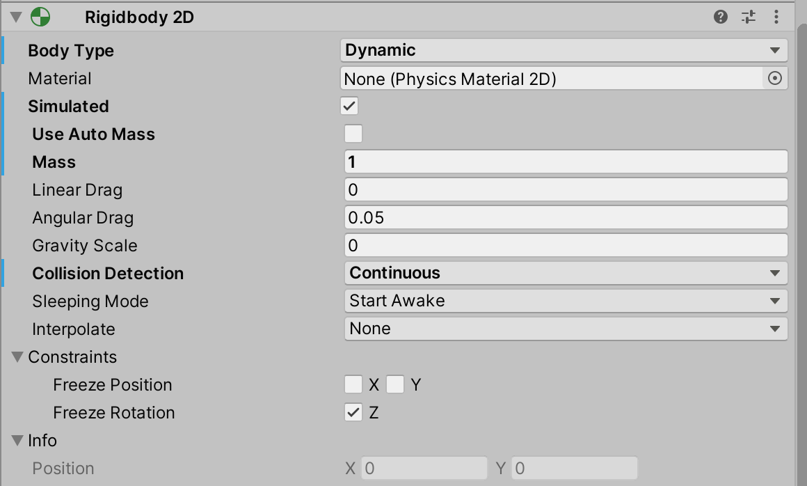 Dynamic Rigidbody 2D body