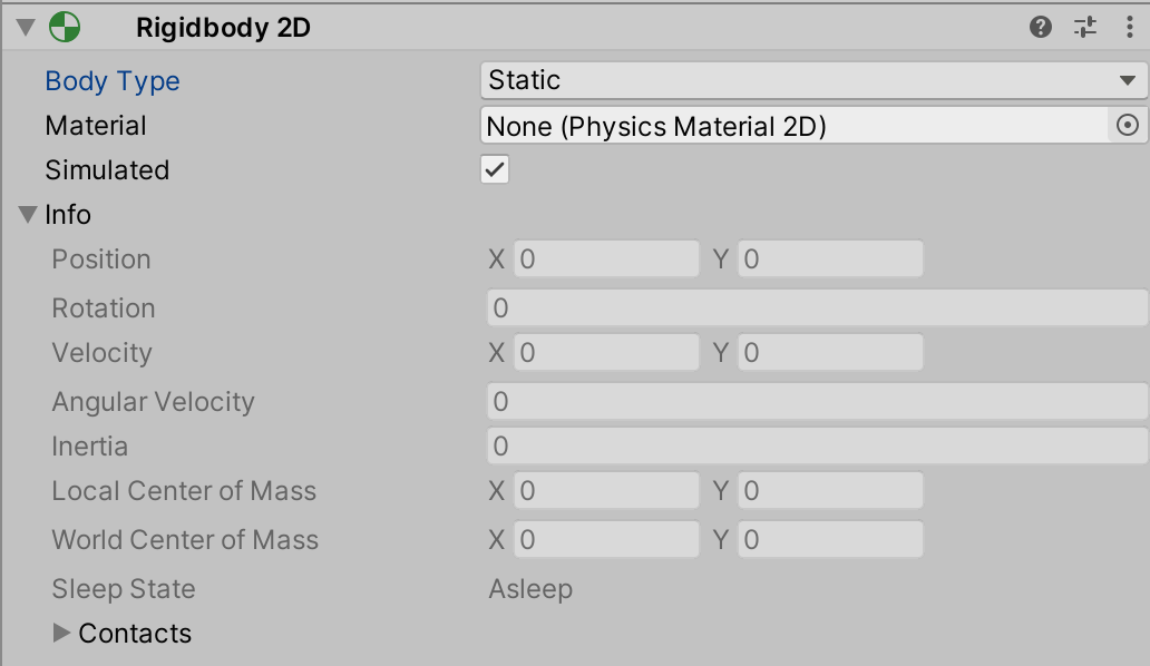 Static Rigidbody 2D body