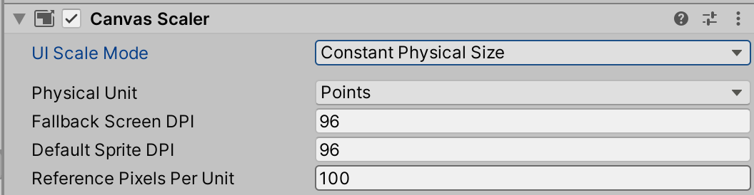 Constant Physical Size