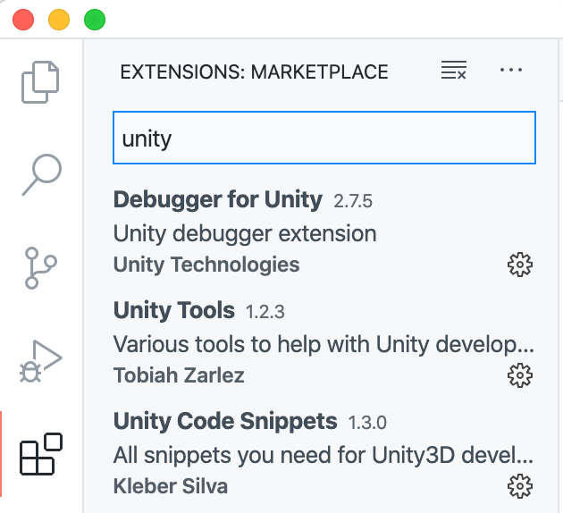 unity extensions for VSCode